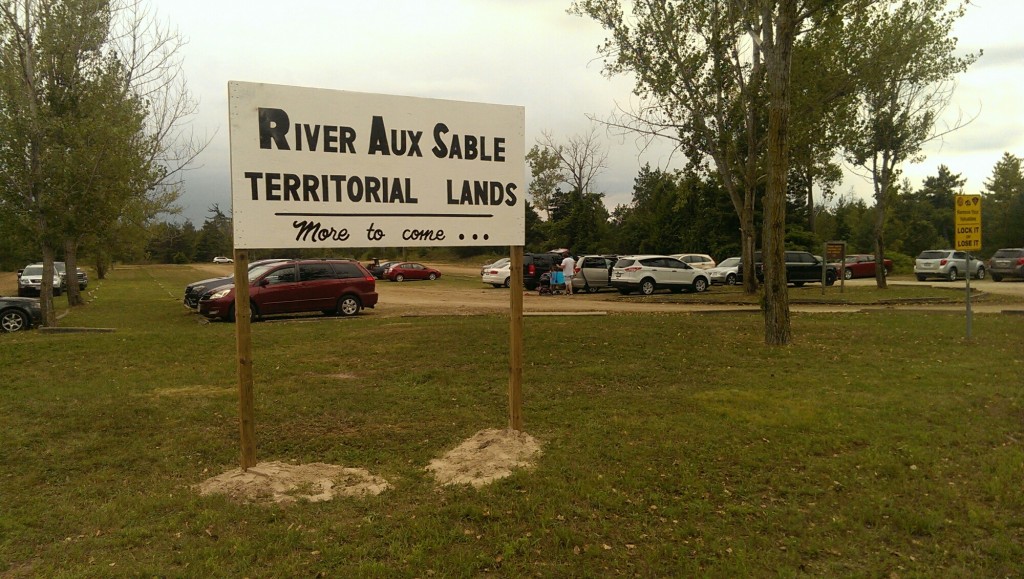 Land-claim signage was posted at a provincially-owned Ipperwash beach parking lot on East Parkway Drive last weekend. The Municipality of Lambton Shores has notified the Ministry of Natural Resources & Forestry, as well as the Ministry of Aboriginal Affairs. (PHOTO COURTESY OF CENTRE IPPERWASH COMMUNITY ASSOCIATION)