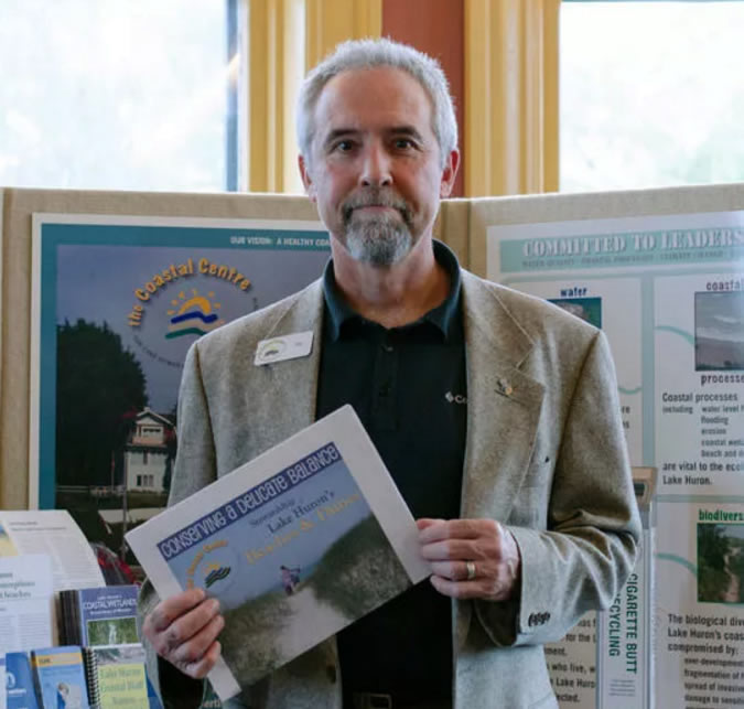 Pat Donnelly, Coastal Science and Stewardship advisor, poses for a photo following his presentation Oct. 20 during the first Lake Huron Municipal Forum at Goderich’s Beach Street Station. (Darryl Coote/The Goderich Signal Star)